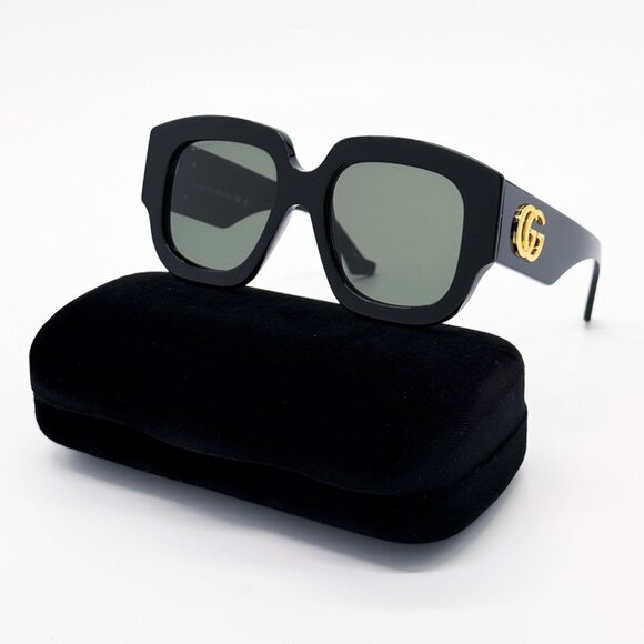 NEW GUCCI GG1546S 001 SUNGLASSES WOMEN BLACK EYEWEAR - Picture 1 of 12